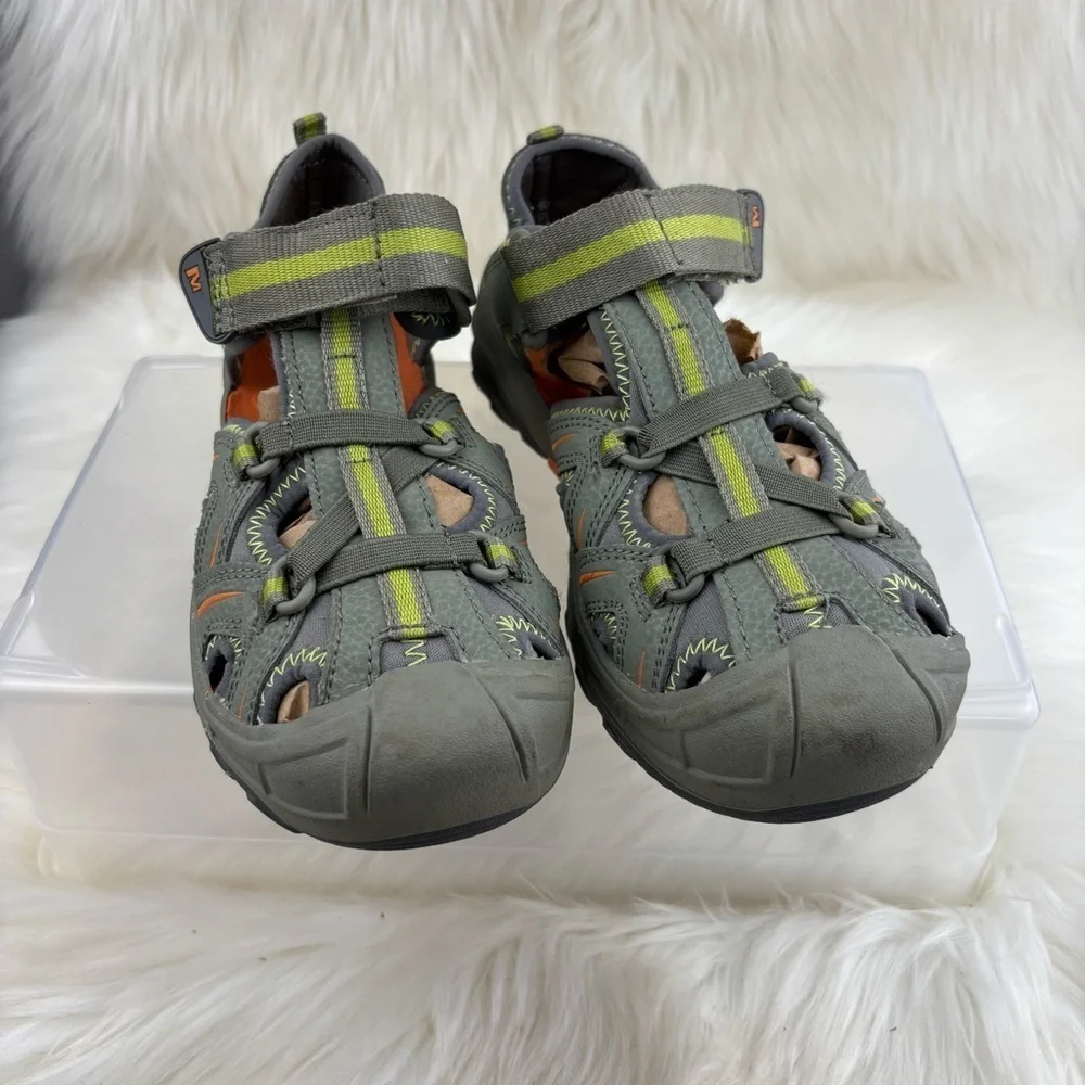 Merrell Grey Sport Hiking Sandals with Closed Toe and Rugged Sole